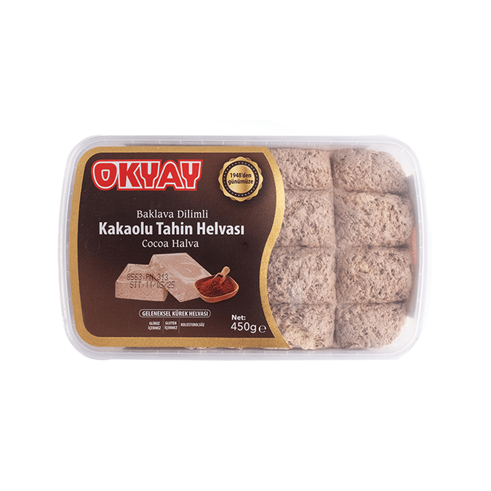 Plastik Baklava Dilimli Kakaolu Helva 450 Gr