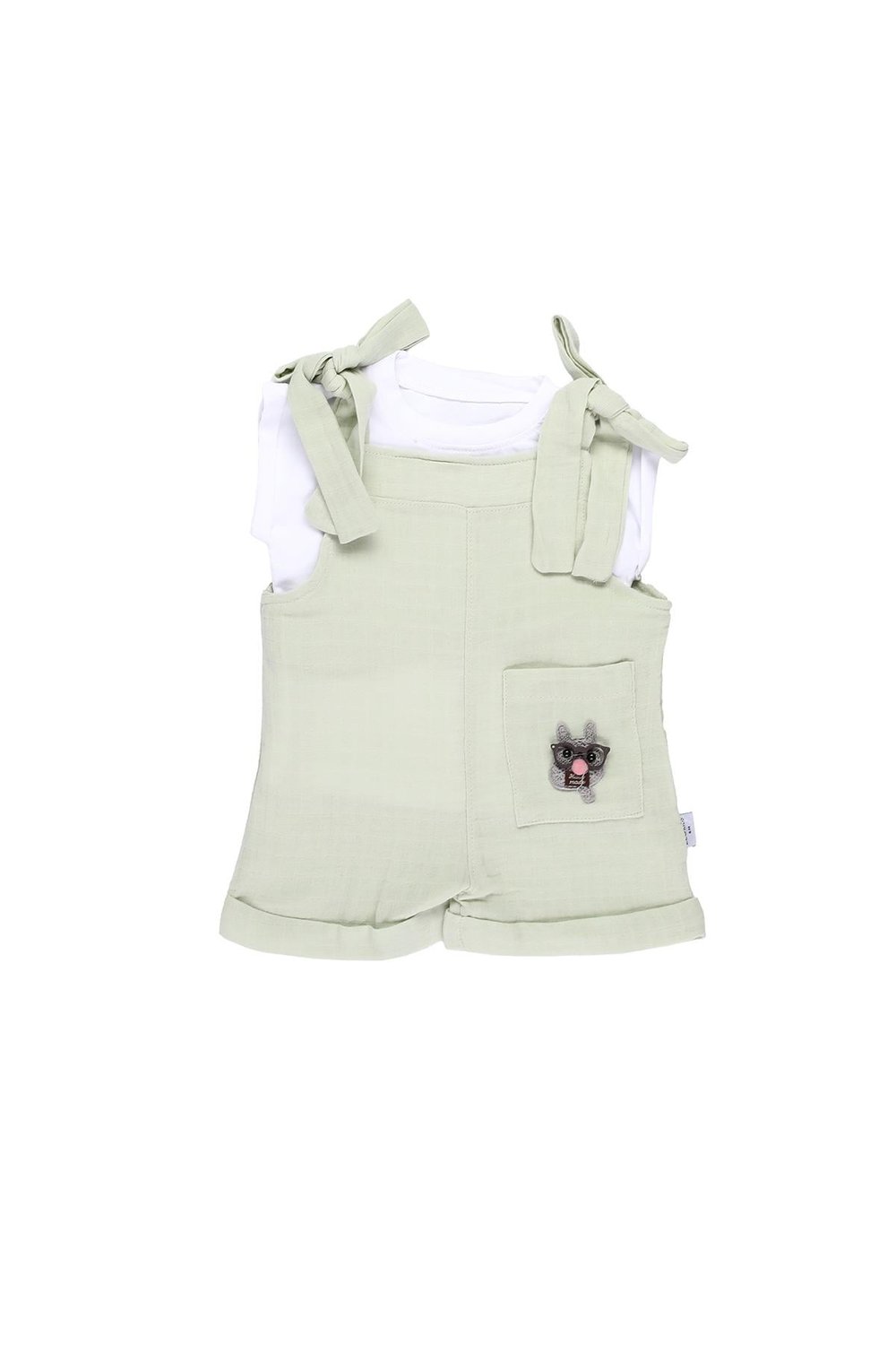 Mimbo Kids Kız Bebek Askılı Tulum ve Tişört 2'li Takım