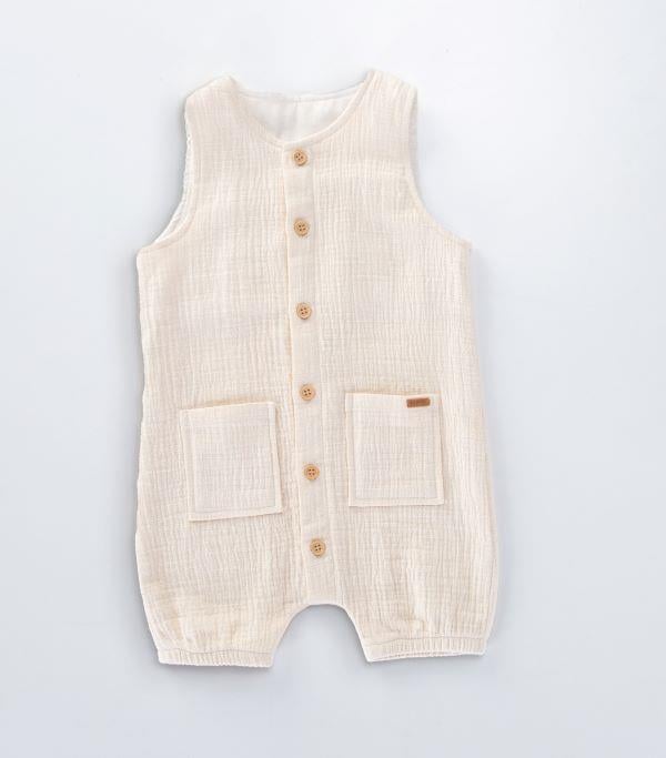 Unisex Bebek Muslin Kumaş Tulum