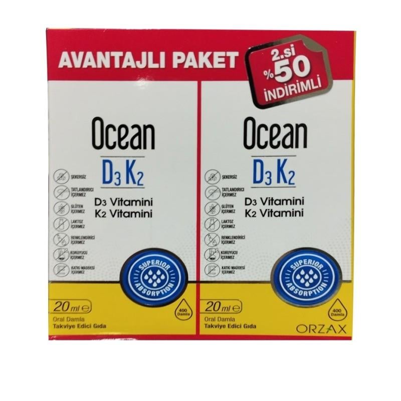 Ocean D3K2 Damla 20 ml + 2. %50 İndirimli