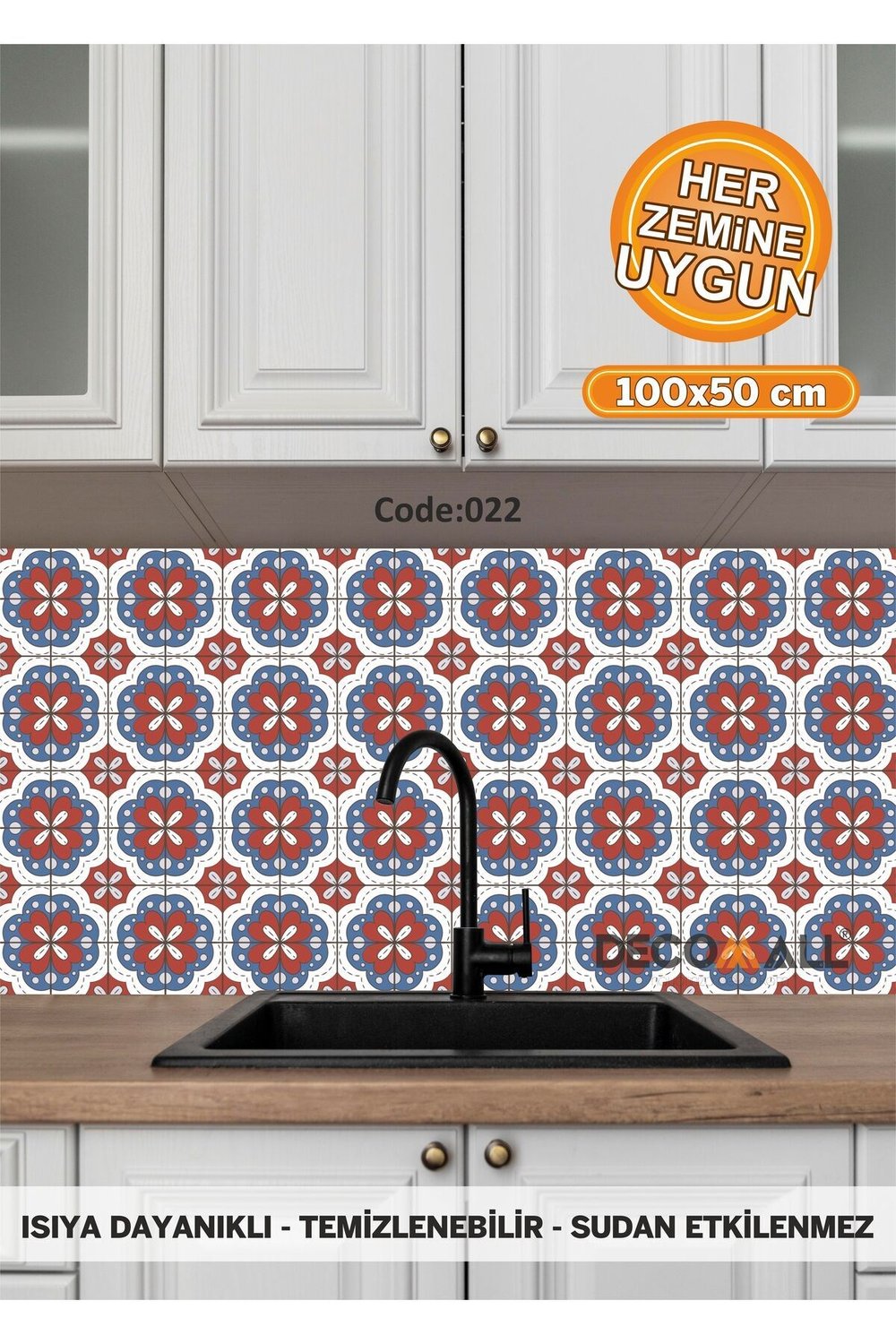 22 Code YAPIŞKANLI DESENLİ FOLYO DUVAR DOLAP MUTFAK TEZGAH ARASI FOLYO KAPLAMA(50x100cm)