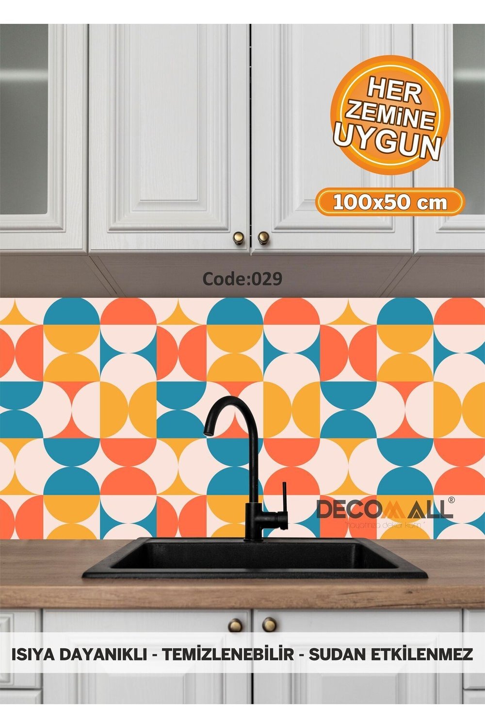 29 Code YAPIŞKANLI DESENLİ FOLYO DUVAR DOLAP MUTFAK TEZGAH ARASI FOLYO KAPLAMA(50x100cm)
