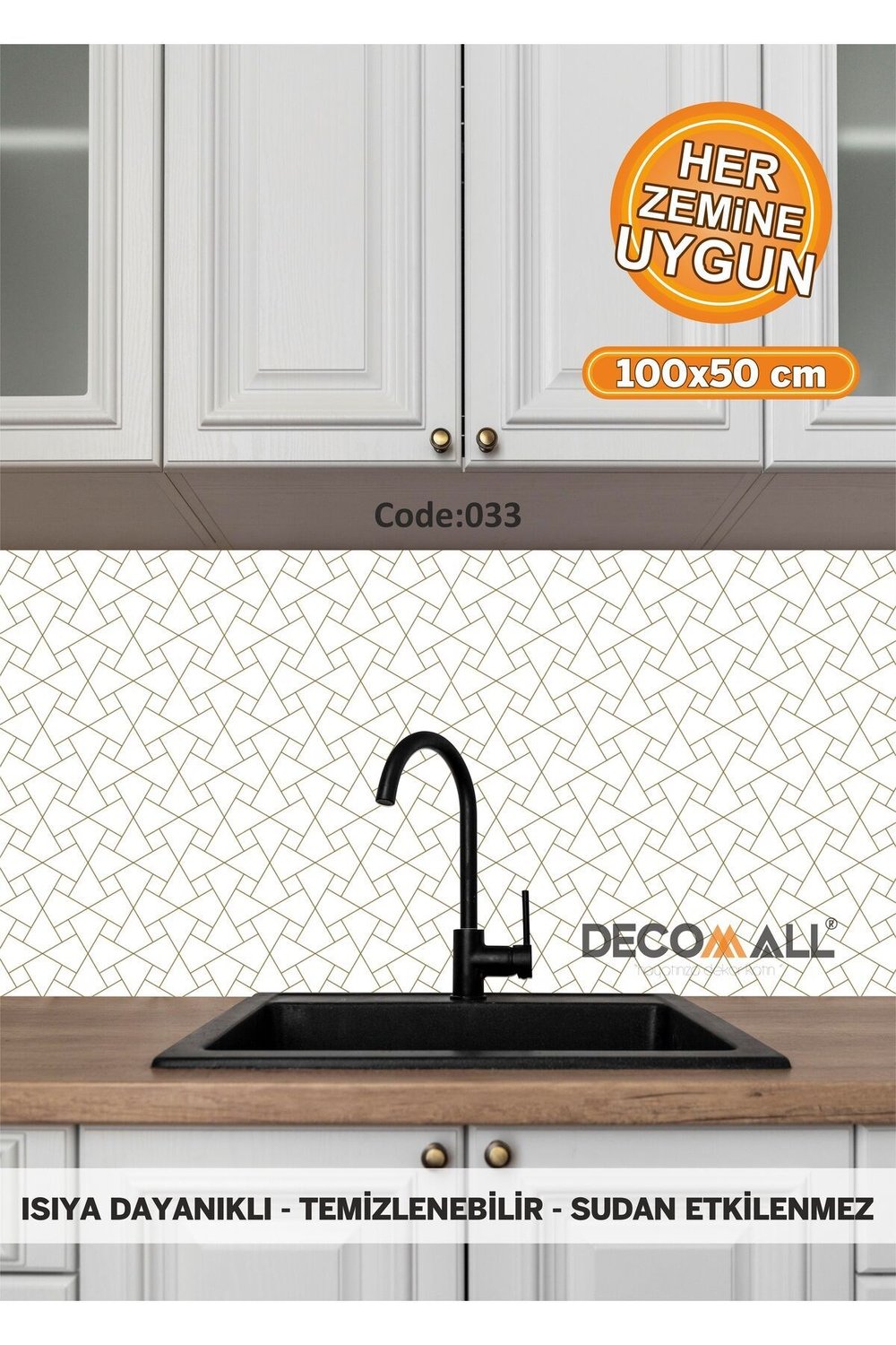33 Code YAPIŞKANLI DESENLİ FOLYO DUVAR DOLAP MUTFAK TEZGAH ARASI FOLYO KAPLAMA(50x100cm)