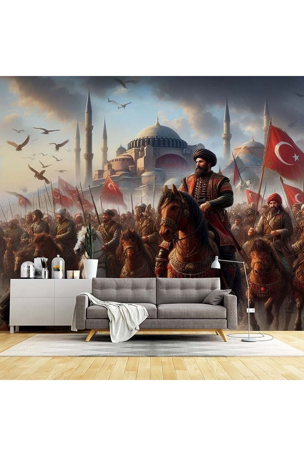 (H-7) Fatih Sultan Mehmet – İstanbul’un Fethi Temalı Kendinden Yapışkanlı Duvar Kağıdı Poster