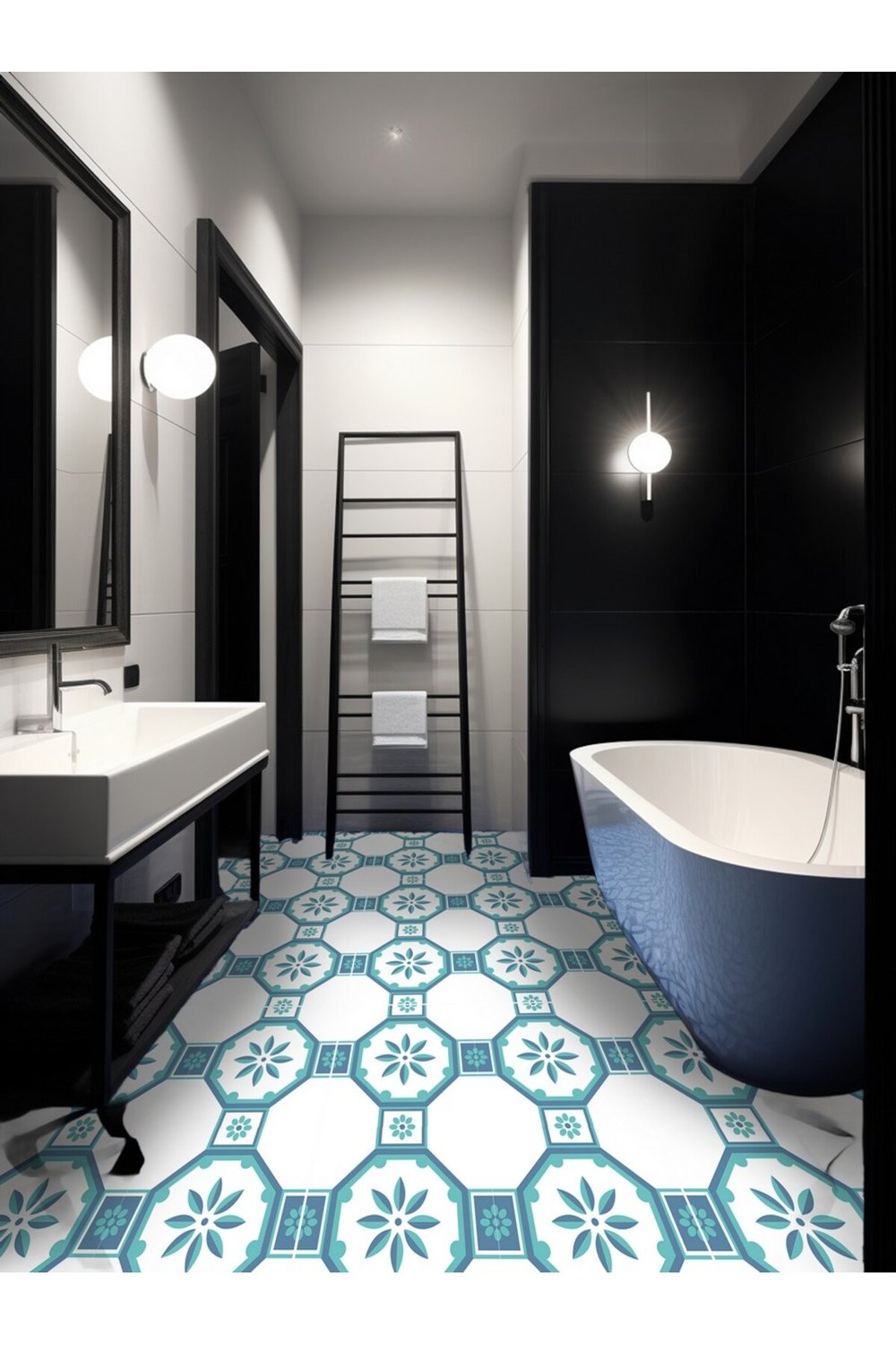 K-45 Kendinden Yapışkanlı FOLYO KARO Suya Dayanıklı Mutfak Banyo Zemin Kaplama 30x30 Cm(4 ADET)