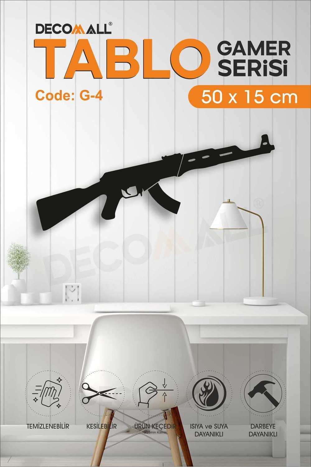 KELEŞ 2D Kabartmalı Duvar Dekor Tablosu Duvar Süsü GAMER TABLO