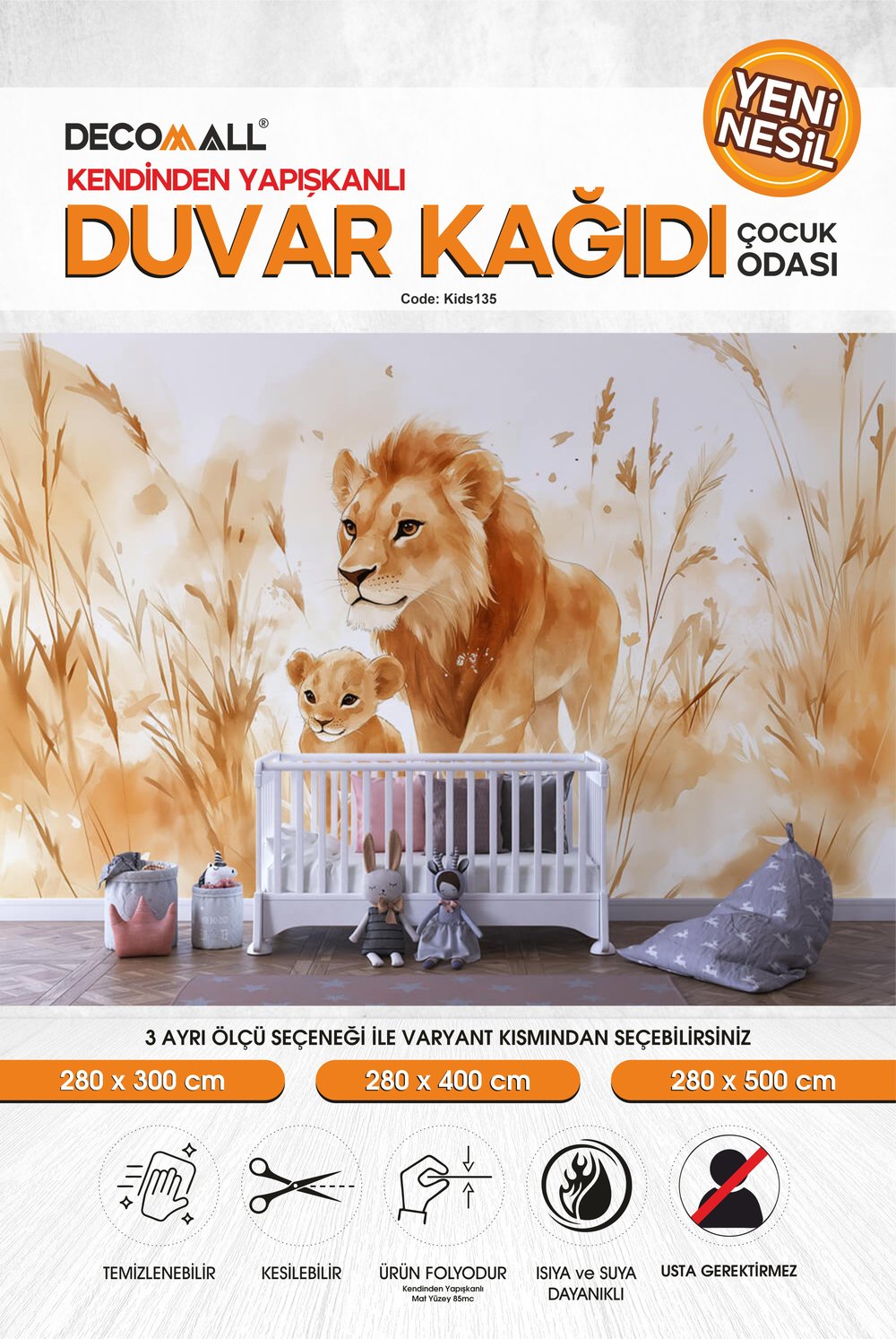 kids135 Yeni Nesil Kendinden Yapışkanlı Çocuk Odası Duvar Kağıdı Duvar Posteri Yapışkanlı 