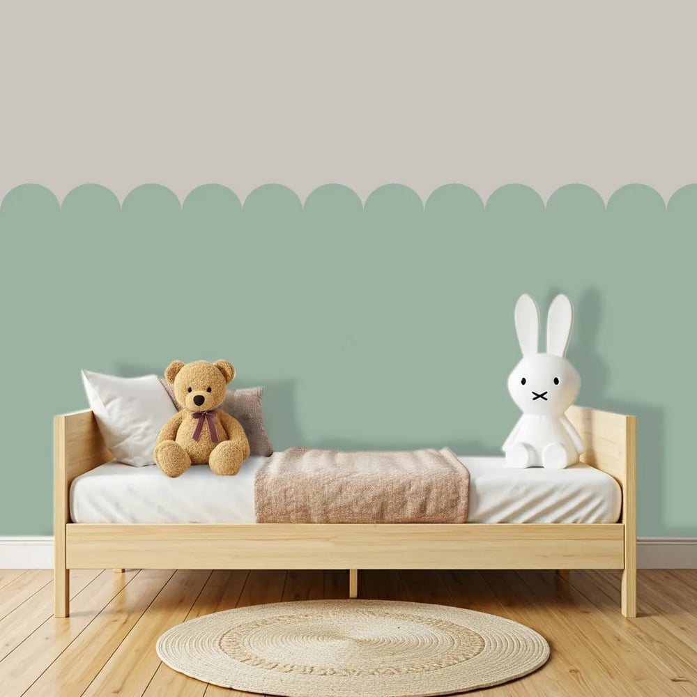 PP-76 Kemerli Çizgili Yarım Duvar Sticker – Bebek & Çocuk Odası Kendinden Yapışkanlı Duvar Dekoru