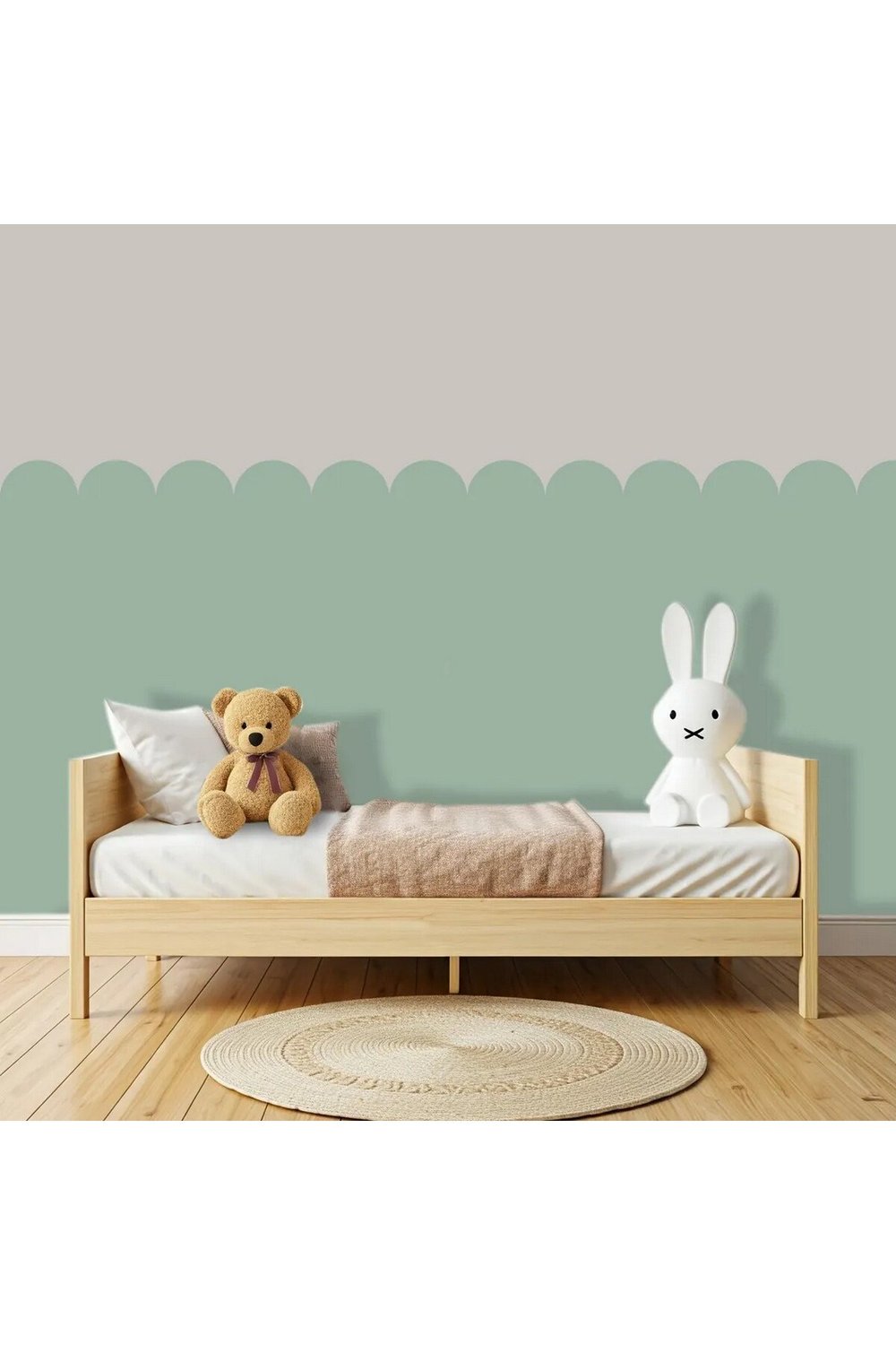 PP-76 Kemerli Çizgili Yarım Duvar Sticker – Bebek & Çocuk Odası Kendinden Yapışkanlı Duvar Dekoru
