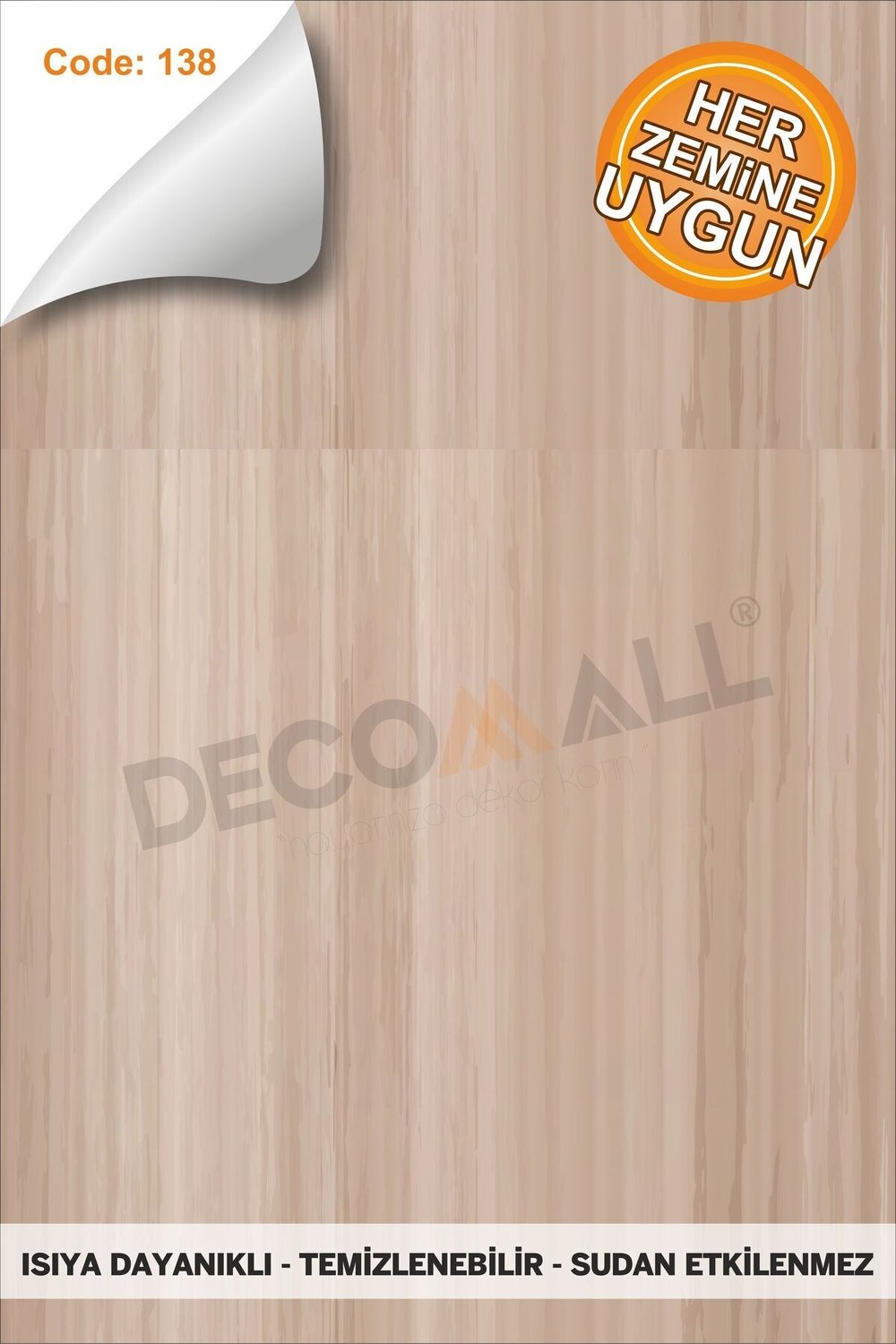 Suya Dayanıklı 100 x 100cm Mutfak Banyo Zemin Mermera Fayans Yapışkanlı Folyo (LAMİNASYONLU)Code138
