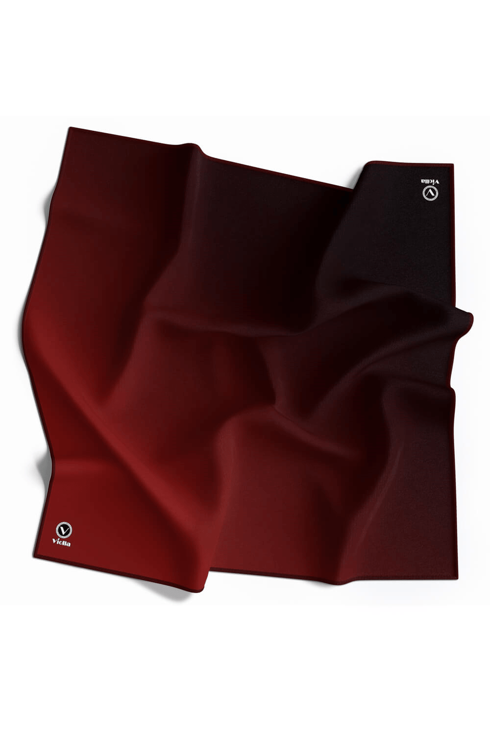Twill Degrade Desenli Bordo Renkli 90x90 Eşarp (İpek İçermez) Dikim Şekli : El Dikişi