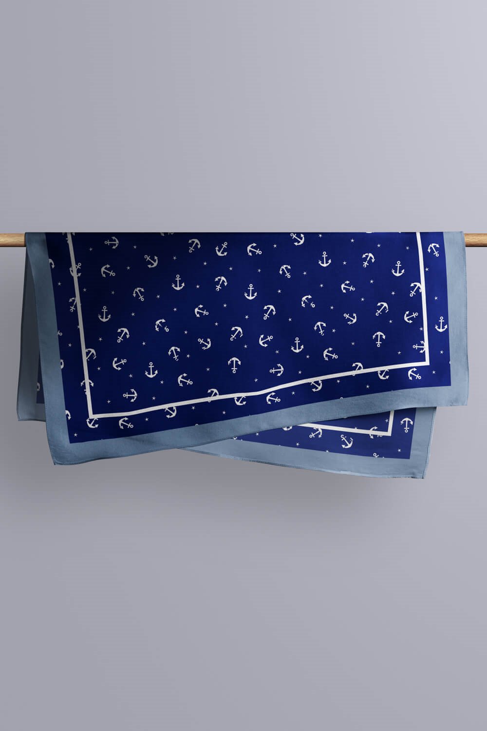 H36 Kadın Marinover Desenli 50x50 Bandana HYL DG01239-22