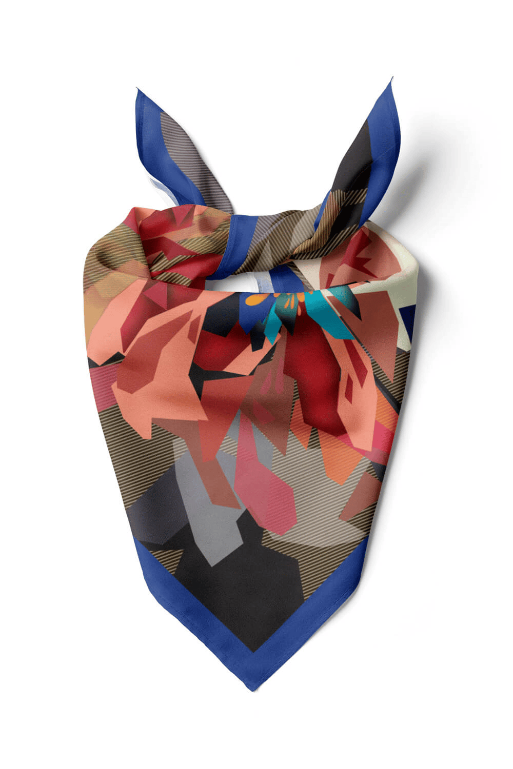 G31 Kadın Egzotik Desenli Bandana 50x50 DG0496-22