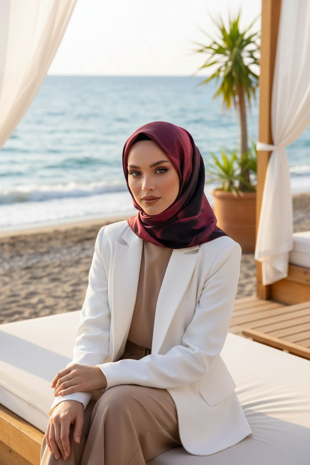 %100 Twill İpek Çiçek Desenli Gül Kurusu Renkli 90x90 Eşarp Dikim Şekli : El Dikişi