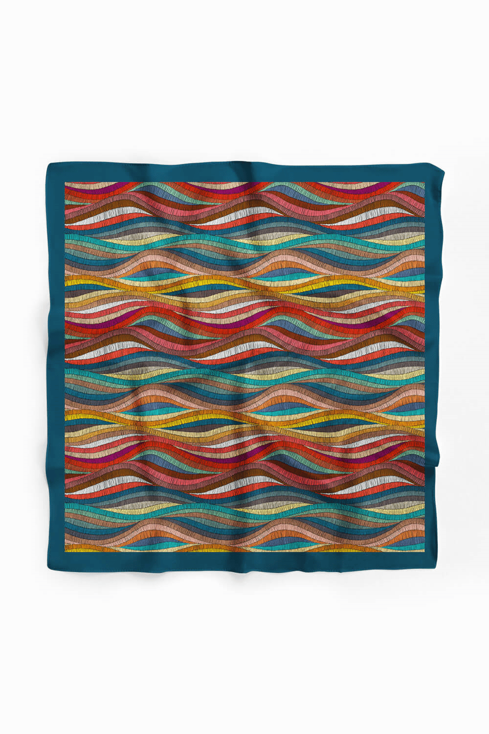 D68 Kadın Çok Renkli Dokuma Desenli 50x50 Bandana DG0413-22