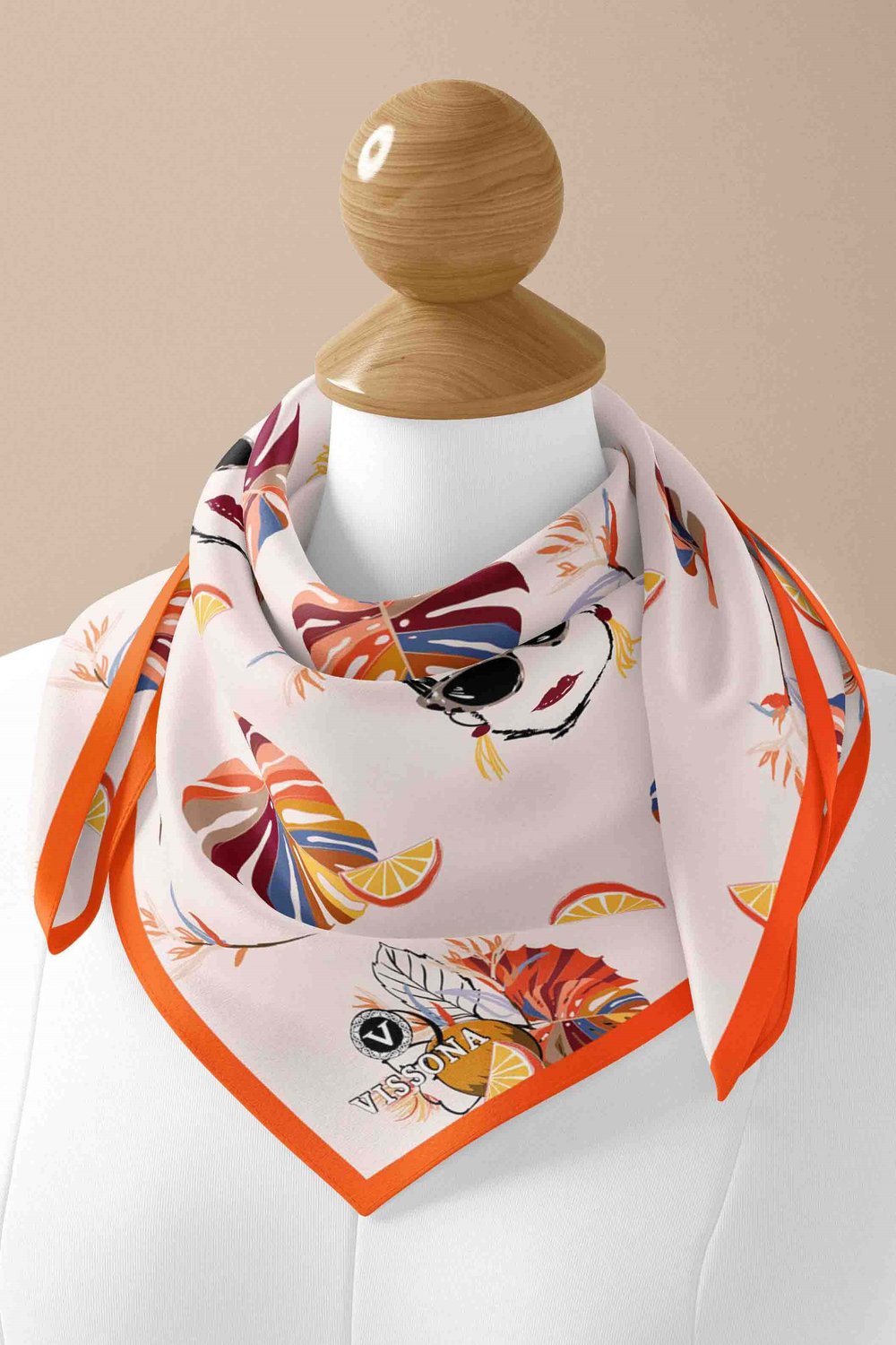 100% Silk Headscarf for Women - 22