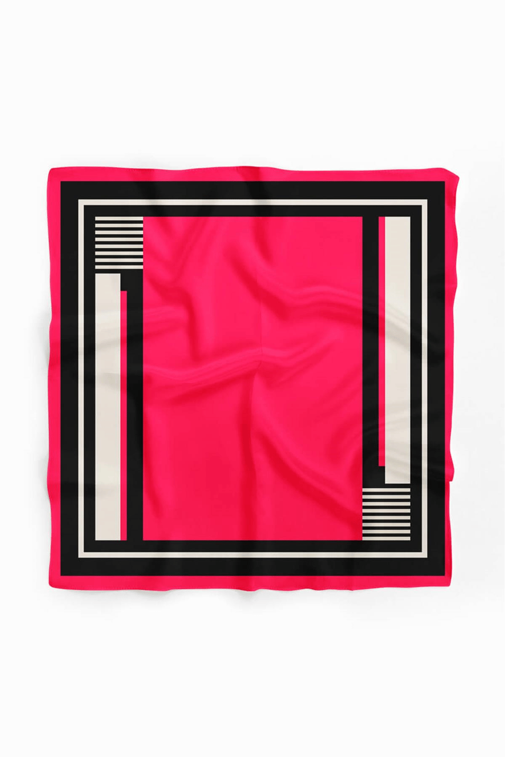 E47 Kadın Kırmızı Kare Desenli 50x50 Bandana HYL DG01524-22