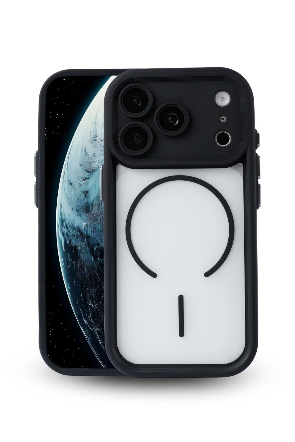 iPhone 17 Pro Max Uyumlu Kamera Korumalı Magsafe Wireless Şarj Özellikli Mat Silikon Siyah renkli Silikon Telefon Kılıfı