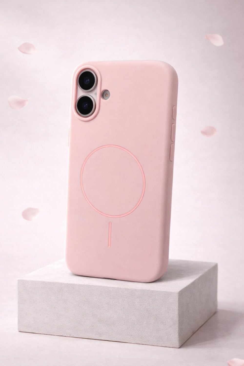 iPhone 17 Uyumlu İçi Kadife Magsafe Wireless Şarz Özellikli Pembe Renkli Telefon Kılıfı