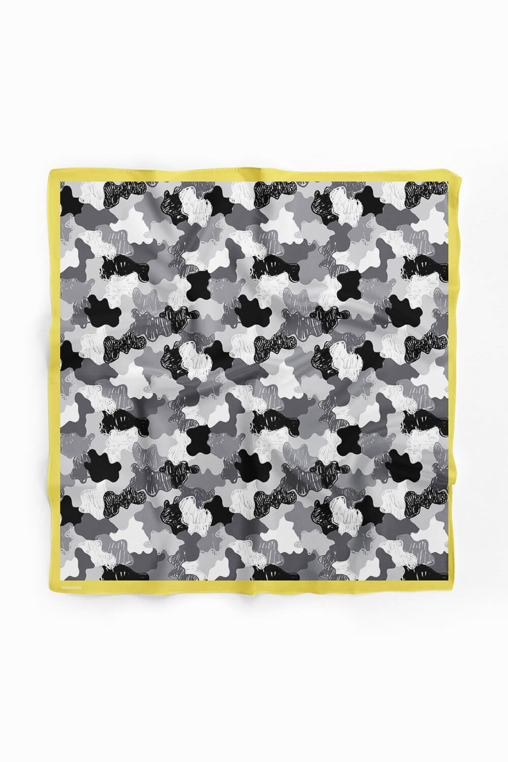 D98 Kadın Egzotik Desenli Bandana 50x50 Gri DG0255-22
