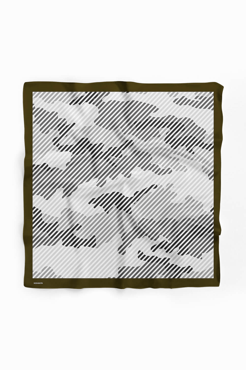 D64 Kadın Benek Desenli Bandana 50x50 Yeşil DG0362-22