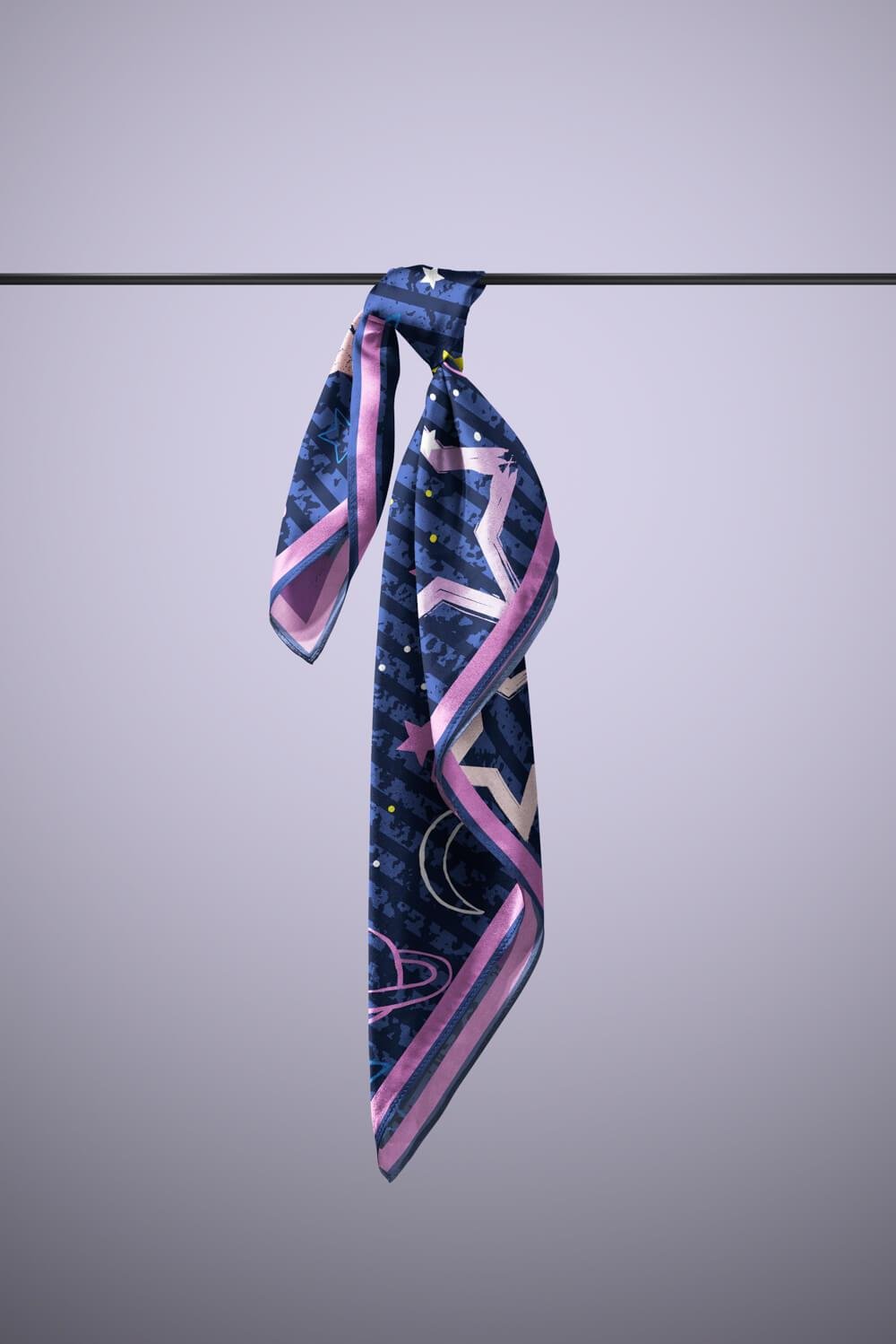 Vissona Yıldız Desenli İpek Bandana