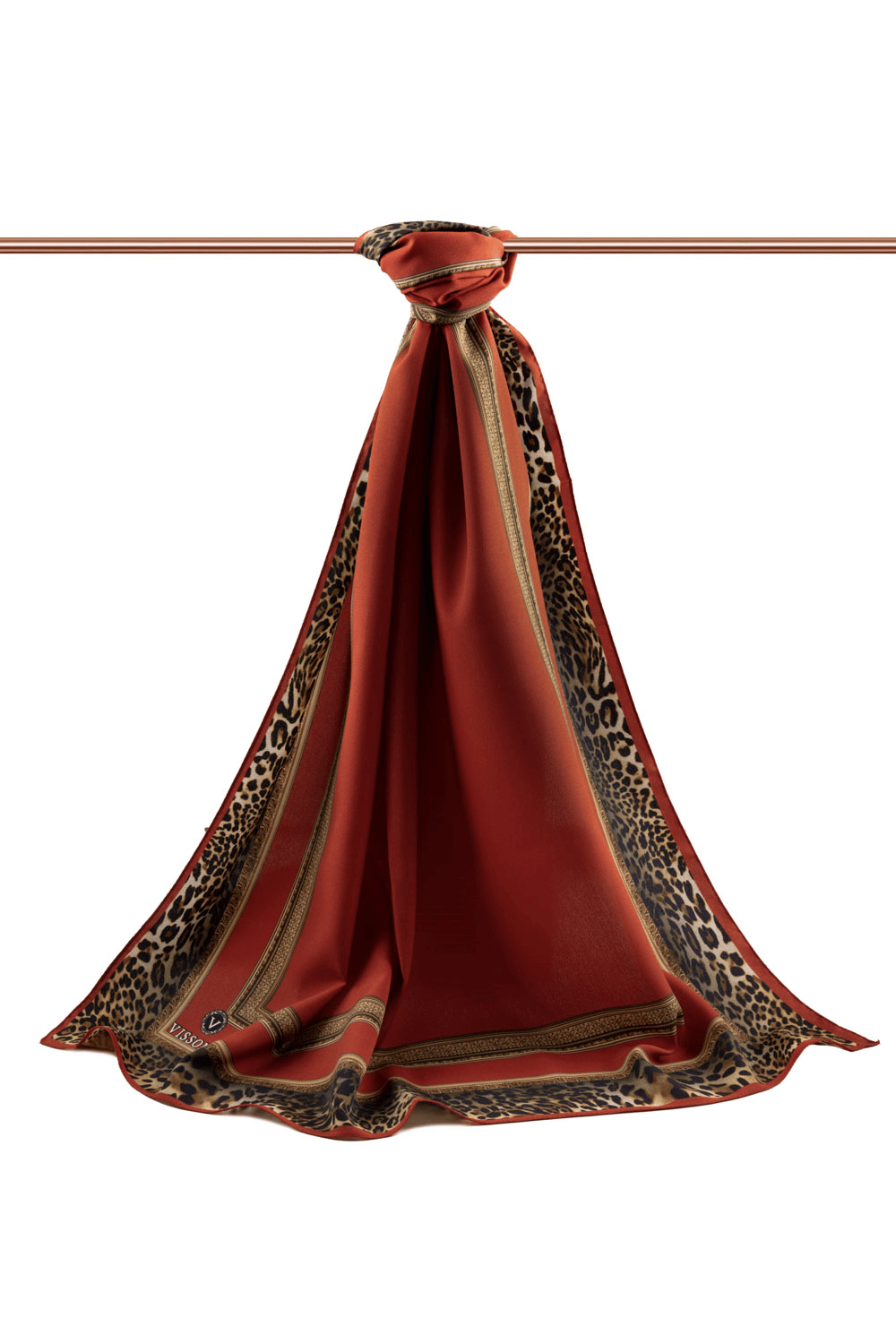 LÜKS MEDİNE İPEĞİ LEOPAR BORDÜR DESENLİ BORDO RENKLİ 75X195 KIRIŞMAZ ŞAL MOSS KREP DİKİŞ TİPİ İTALYAN DİKİŞLİ