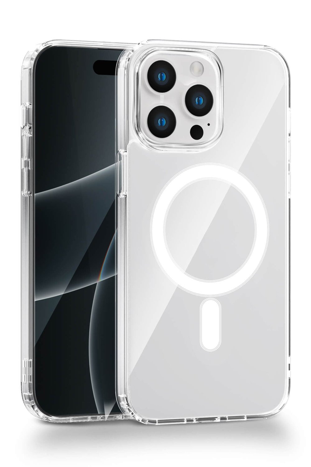 iPhone 13 Pro Max Uyumlu Kamera Korumalı Magsafe Wireless Şarj Özellikli Lüks Şeffaf Silikon Telefon Kılıfı