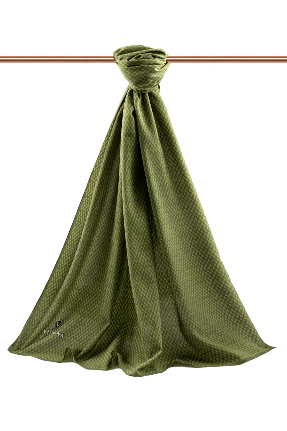 LÜKS MEDİNE İPEĞİ HASIR DESENLİ HAKİ RENKLİ 75X195 KIRIŞMAZ ŞAL MOSS KREP DİKİŞ TİPİ İTALYAN DİKİŞLİ