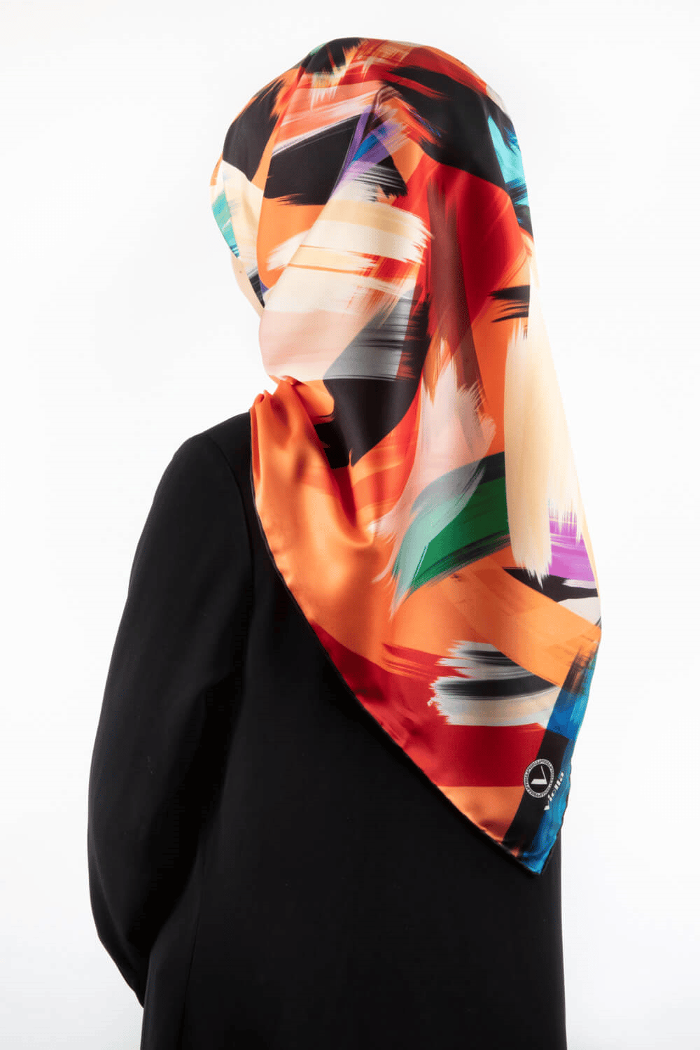 Twill Fırça Desenli Taba Renkli 90x90 Eşarp (İpek İçermez) Kenar Dikiş Şekli El Dikişli