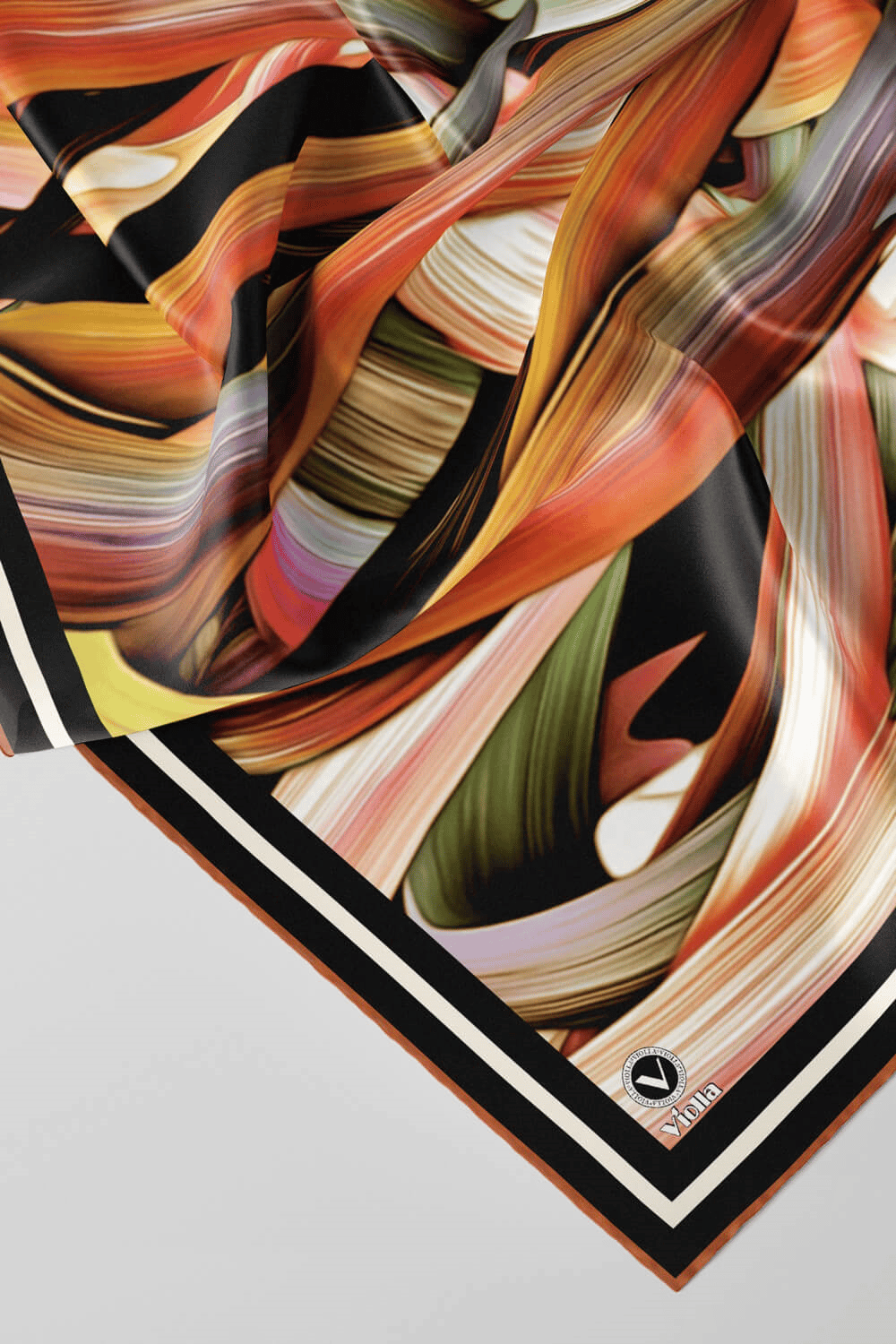 Twill Kare Desenli Bakır Renkli 90x90 Dikim Şekli : El Dikişi Eşarp (İpek İçermez)