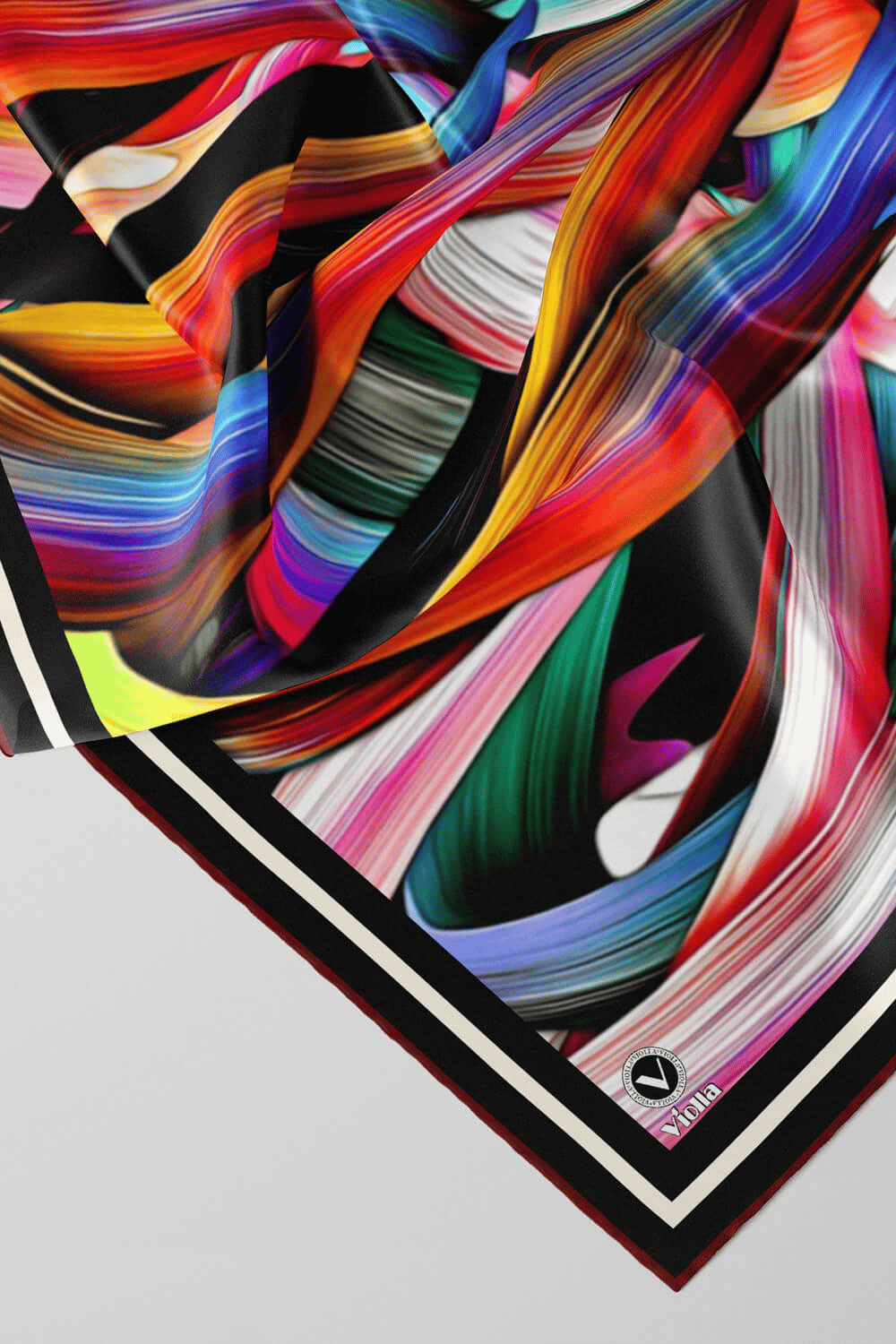 Twill Kare Desenli Bordo Renkli 90x90 Dikim Şekli : El Dikişi Eşarp (İpek İçermez)