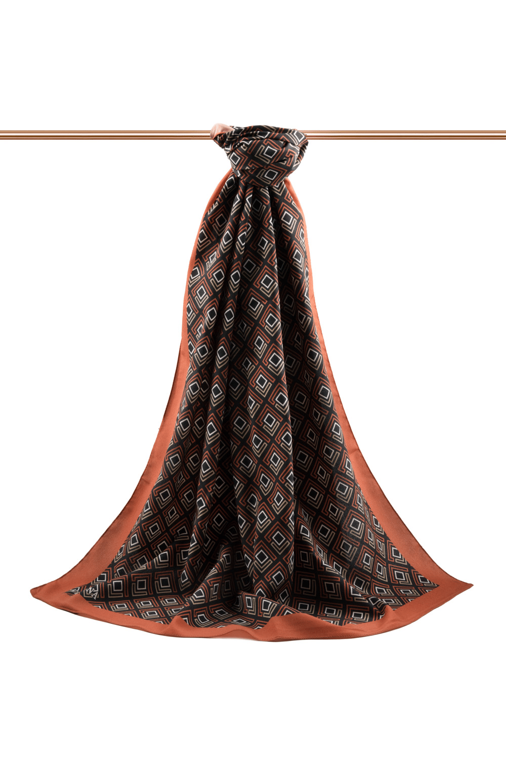 LÜKS MEDİNE İPEĞİ MİNİ MOTİF DESENLİ TABA - BEJ RENKLİ 75X195 KIRIŞMAZ ŞAL MOSS KREP DİKİŞ TİPİ İTALYAN DİKİŞLİ
