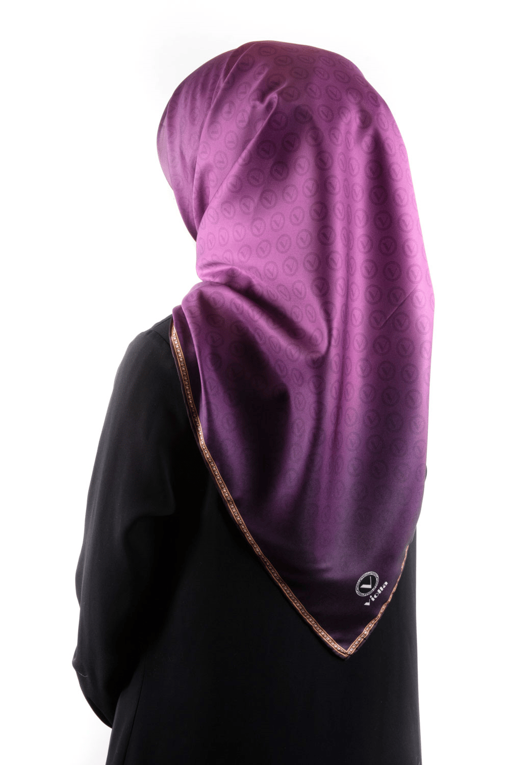 Twill Degradeli Mürdüm Renkli 90x90 Eşarp (İpek İçermez)