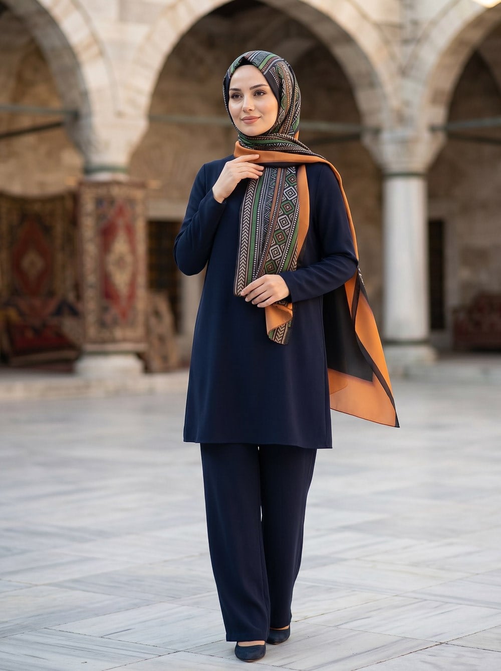 %100 İPEK ETNİK DESENLİ TABA - ZÜMRÜT YEŞİLİ RENKLİ ŞAL