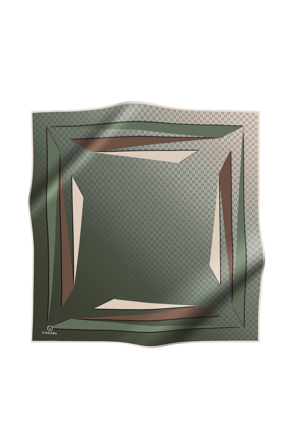 % 57 İPEK % 43 VİSKON Twill İpek Degrade Desenli Haki - Bej Renkli 90x90 Eşarp Dikim Şekli : El Dikişi