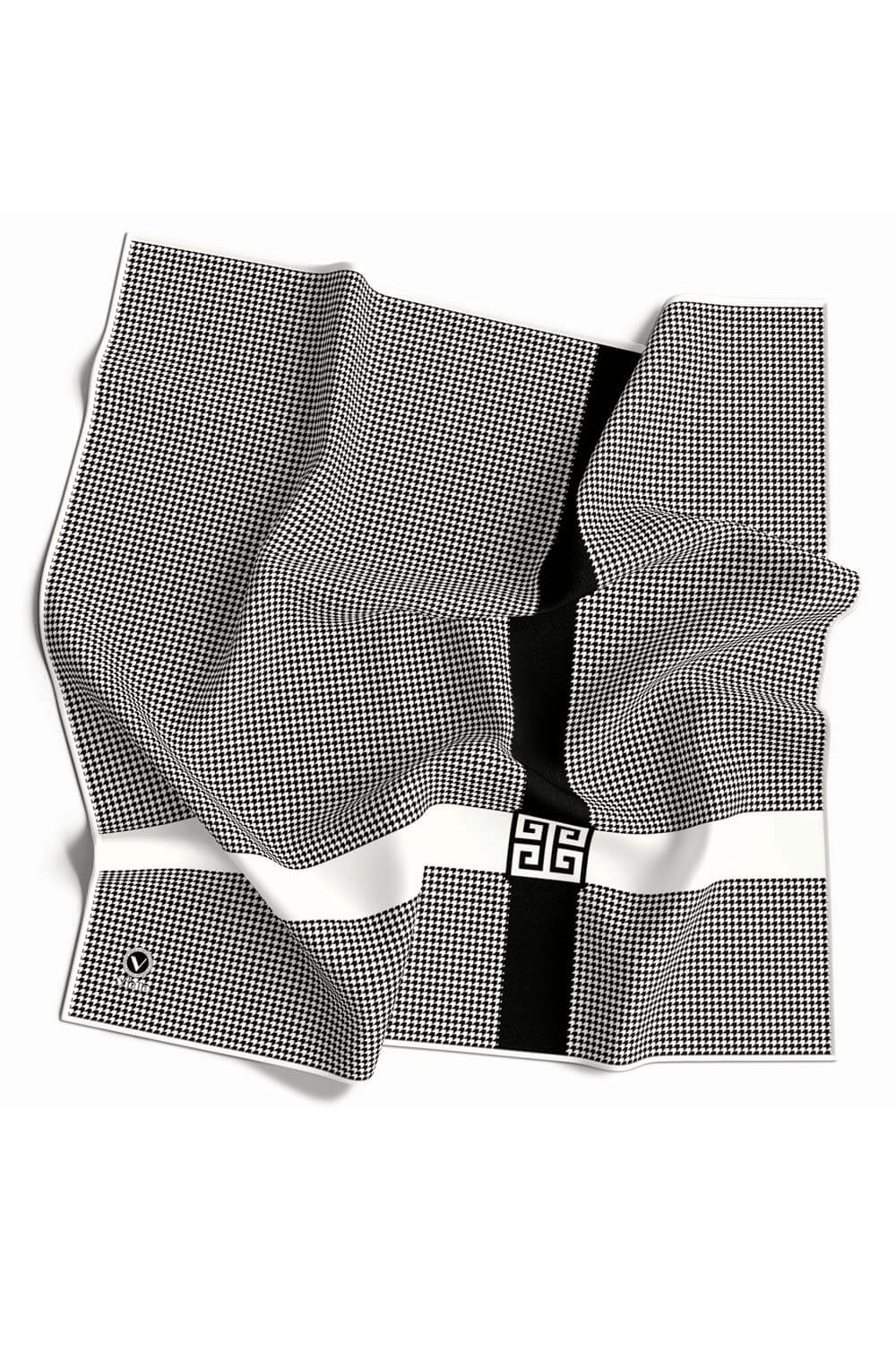 Twill Kazayaklı Şerit Desenli Krem Renkli 90x90 Eşarp (İpek İçermez) Dikim Şekli : El Dikişi
