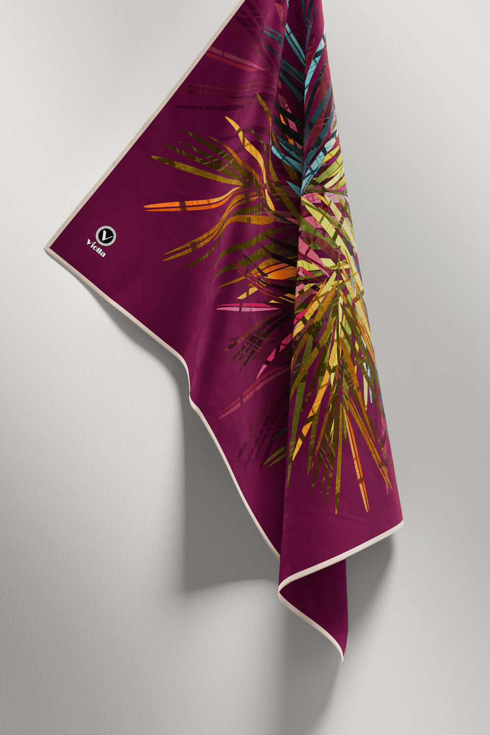 Twill Havai Fişek Desenli Mürdüm Renkli 90x90 Eşarp (İpek İçermez) Kenar Dikiş Şekli El Dikişli