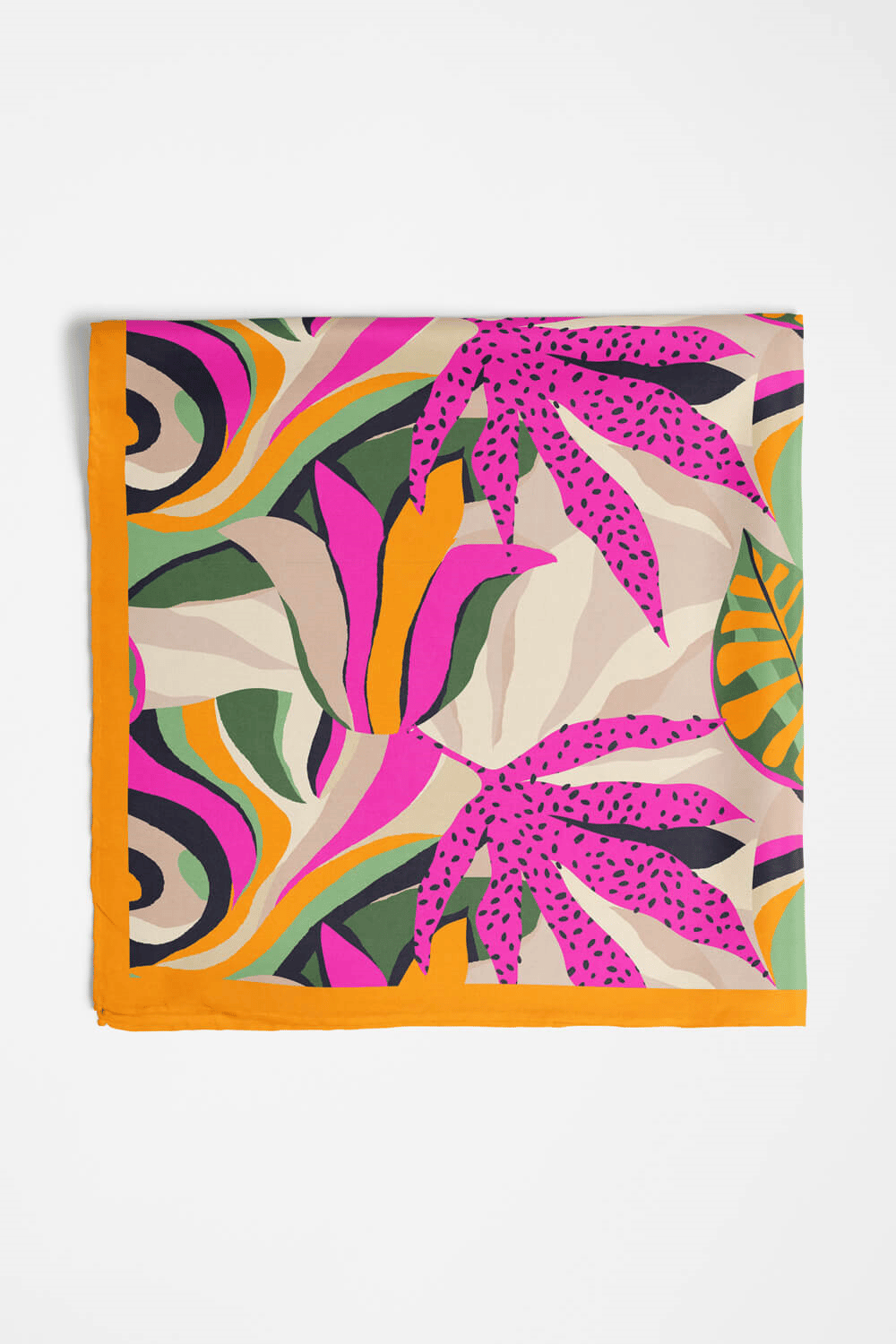 Saten İpek Geometrik Desenli Kadın Bandana