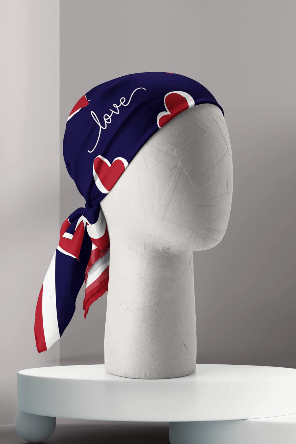 Y32 Modabutik Kalp Desenli Bandana