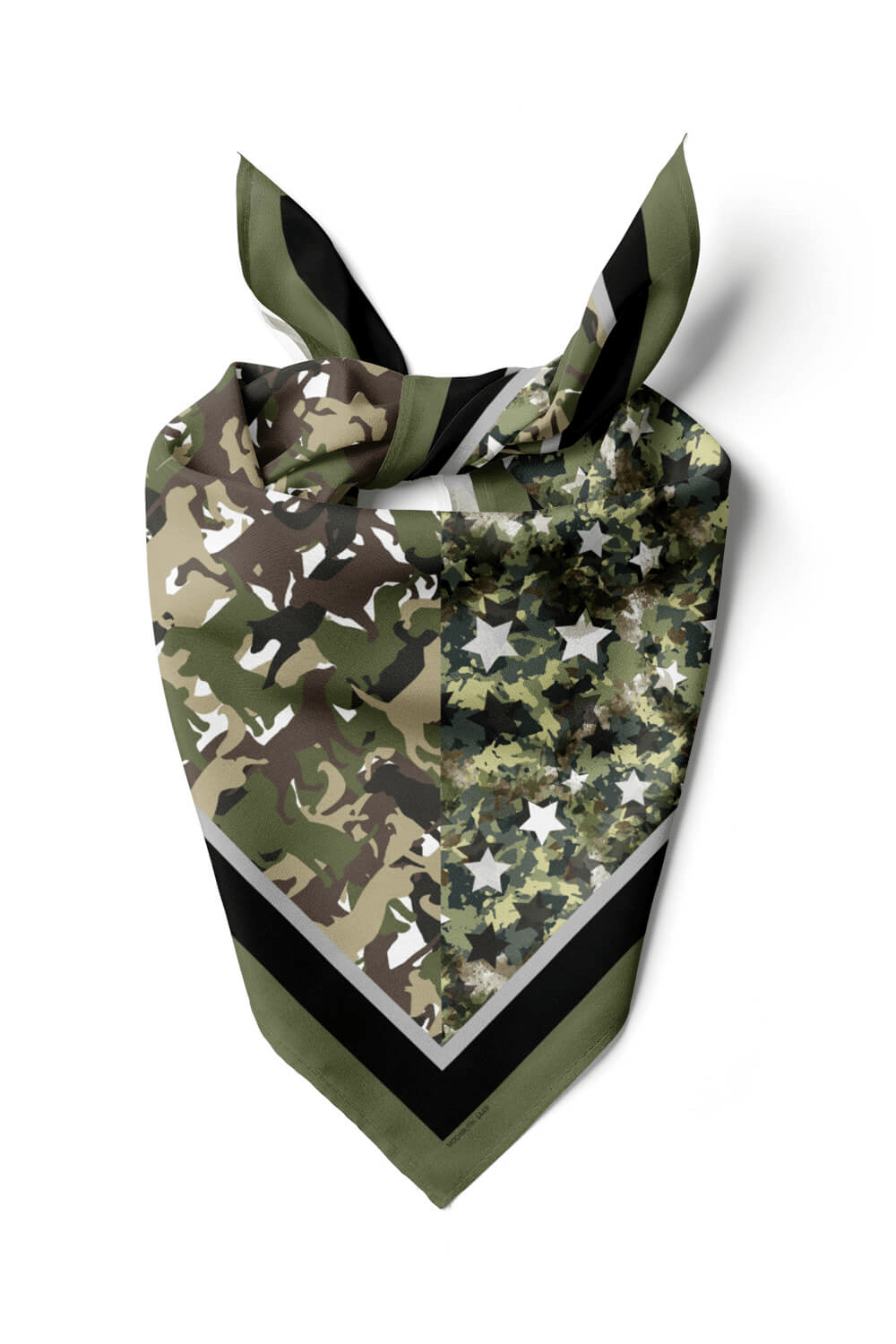 G30 Kadın Haki Animals Desenli 50x50 Bandana Dg01449-22