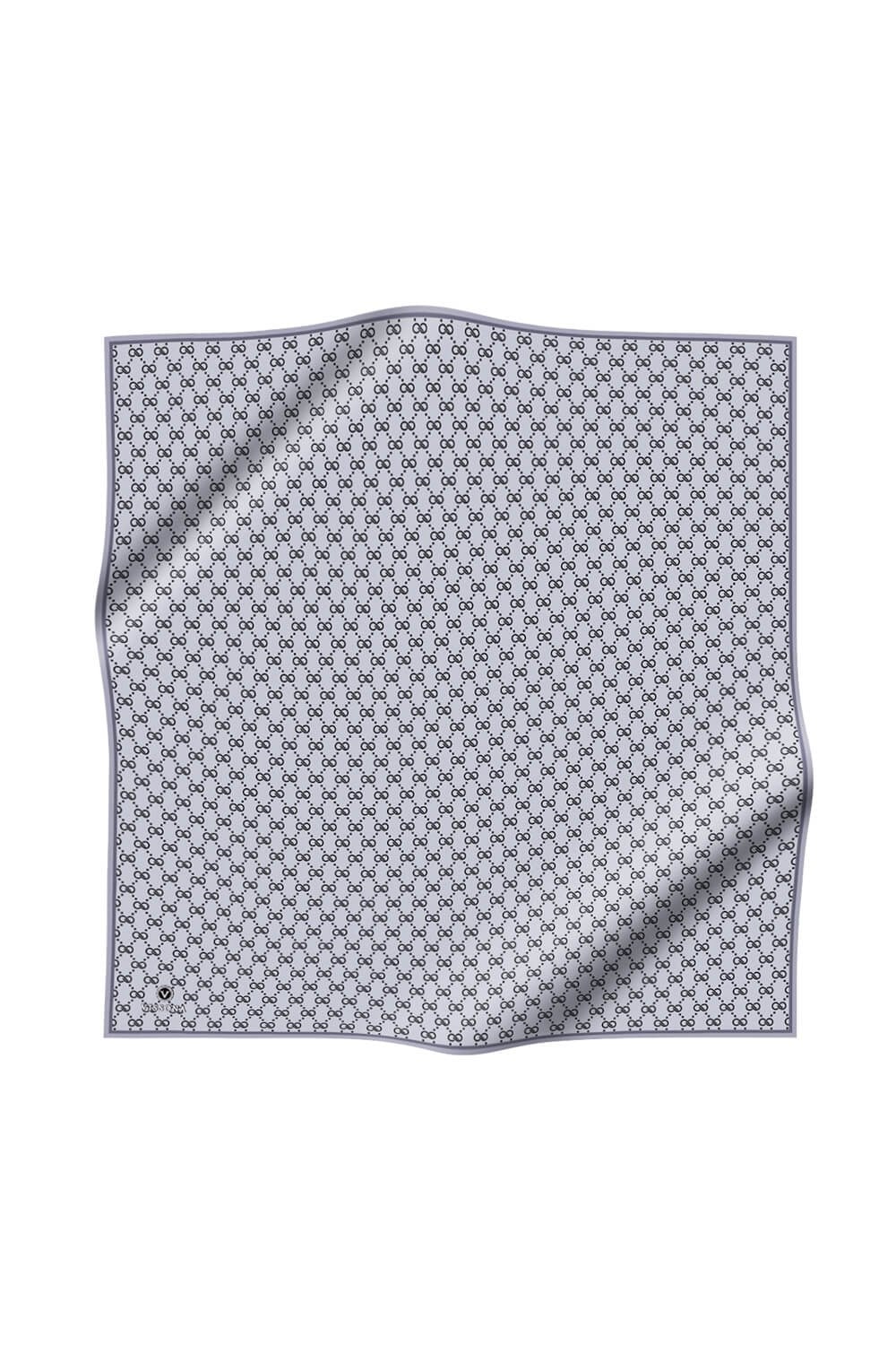 %57 İPEK %43 VİSKON Twill İpek Leopar Desenli Gri Renkli 90x90 Eşarp Dikim Şekli : El Dikişi