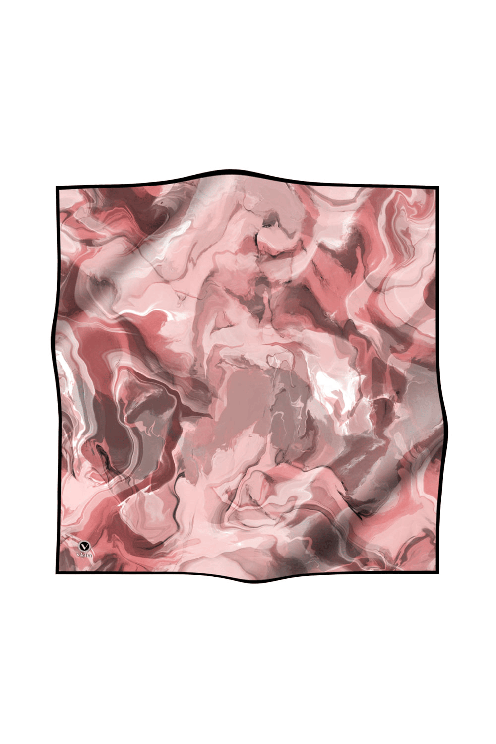 Twill Batik Desenli Pudra Renkli 90x90 Eşarp (İpek İçermez) Kenar Dikiş Şekli El Dikişli