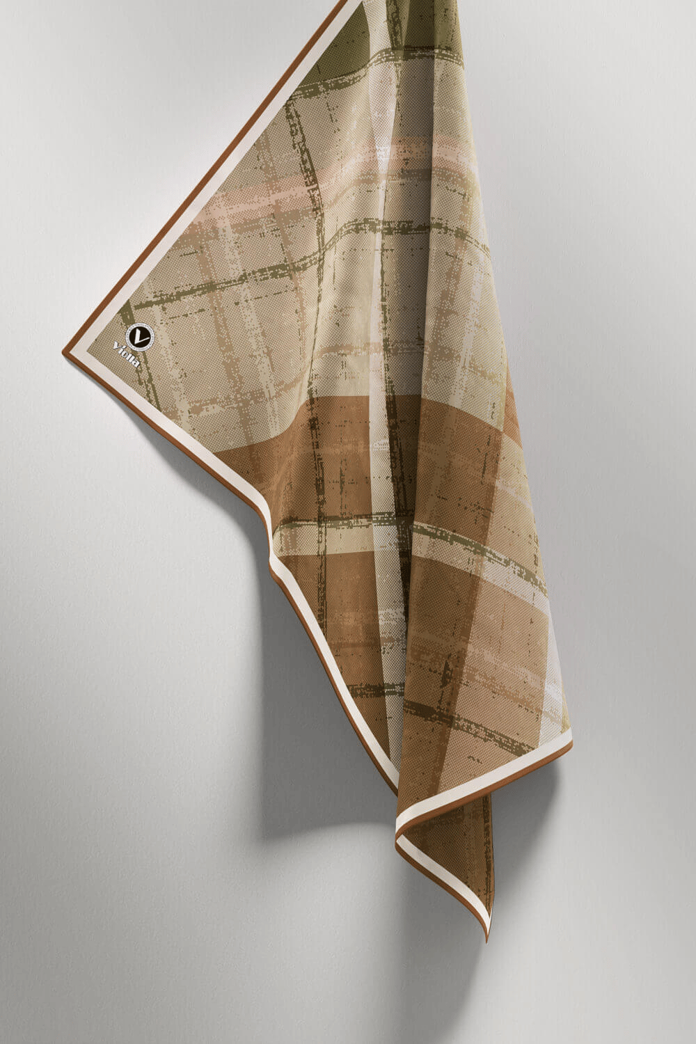 Twill Eskitme Desenli Somon Renkli 90x90 Eşarp (İpek İçermez) Kenar Dikiş Şekli El Dikişli