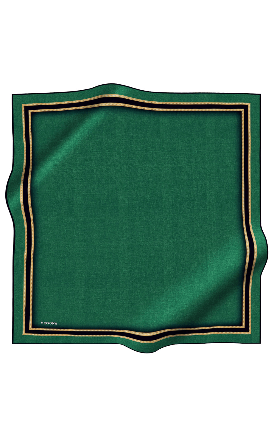 % 57 İPEK % 43 VİSKON Twill İpek Dokulu Şerit Desenli Siyah - Zümrüt Yeşili Renkli 90x90 Eşarp Dikim Şekli : El Dikişi