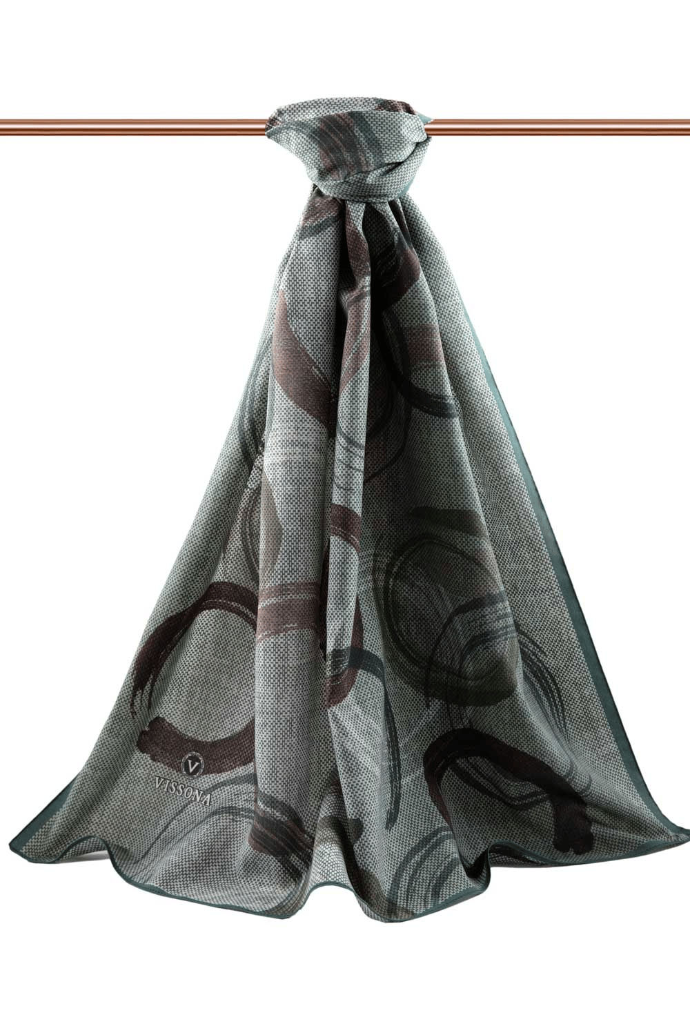 LÜKS MEDİNE GEOMETRİK DESENLİ ZÜMRÜT YEŞİLİ RENKLİ 75X195 KIRIŞMAZ ŞAL MOSS KREP DİKİŞ TİPİ İTALYAN DİKİŞLİ