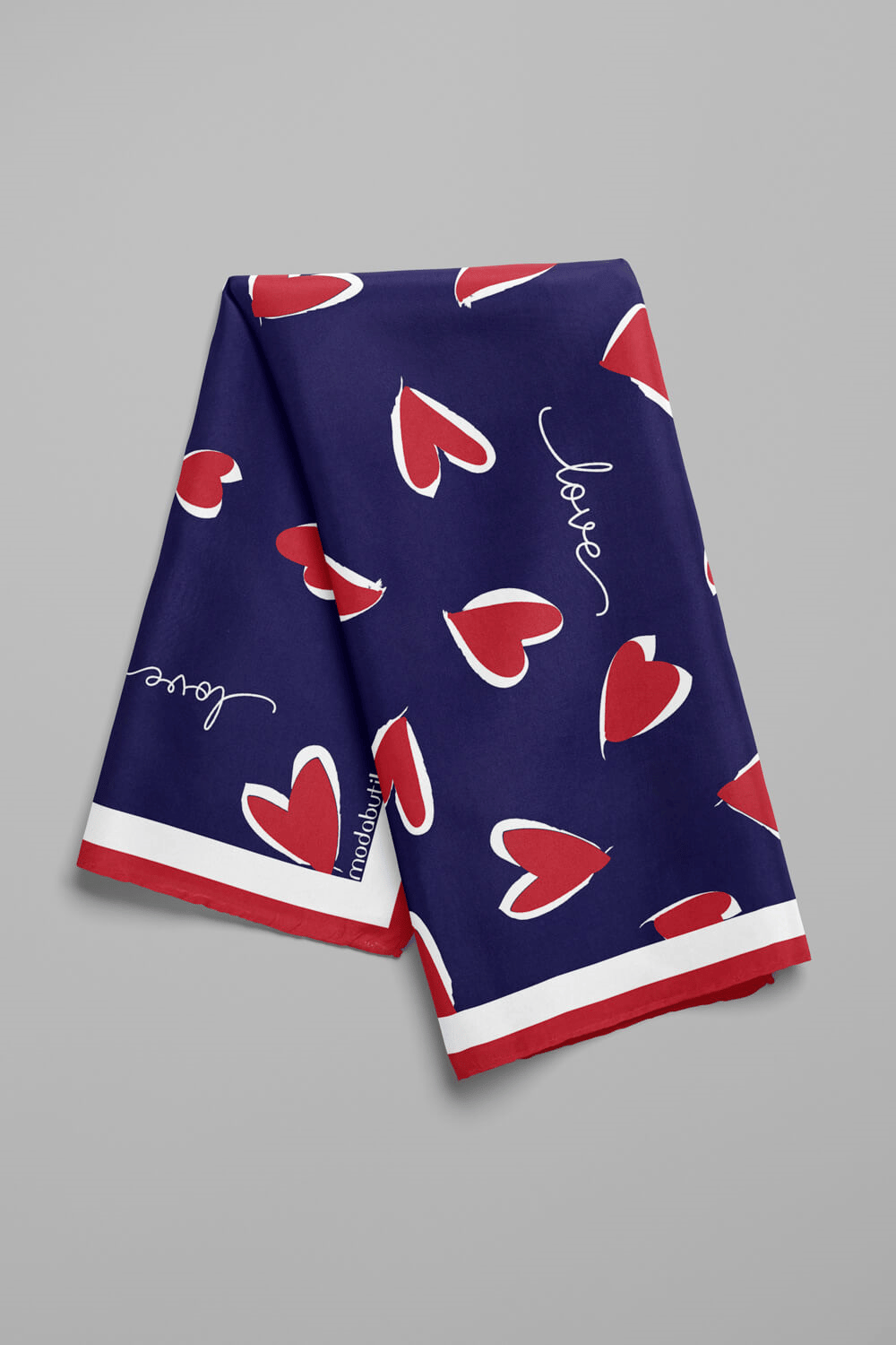 Y32 Modabutik Kalp Desenli Bandana