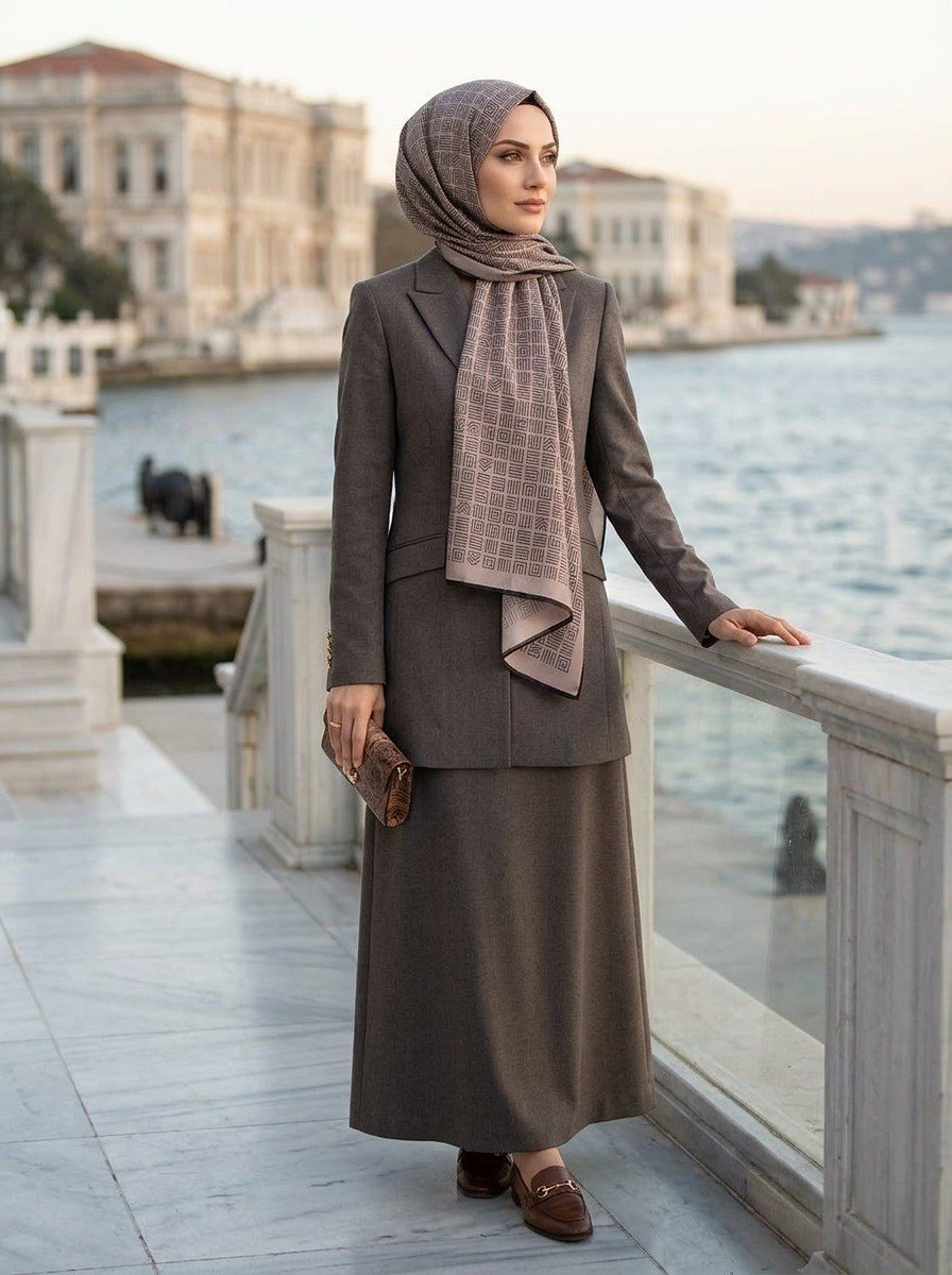 % 100 İPEK ETNİK DESENLİ VİZON - SİYAH RENKLİ ŞAL
