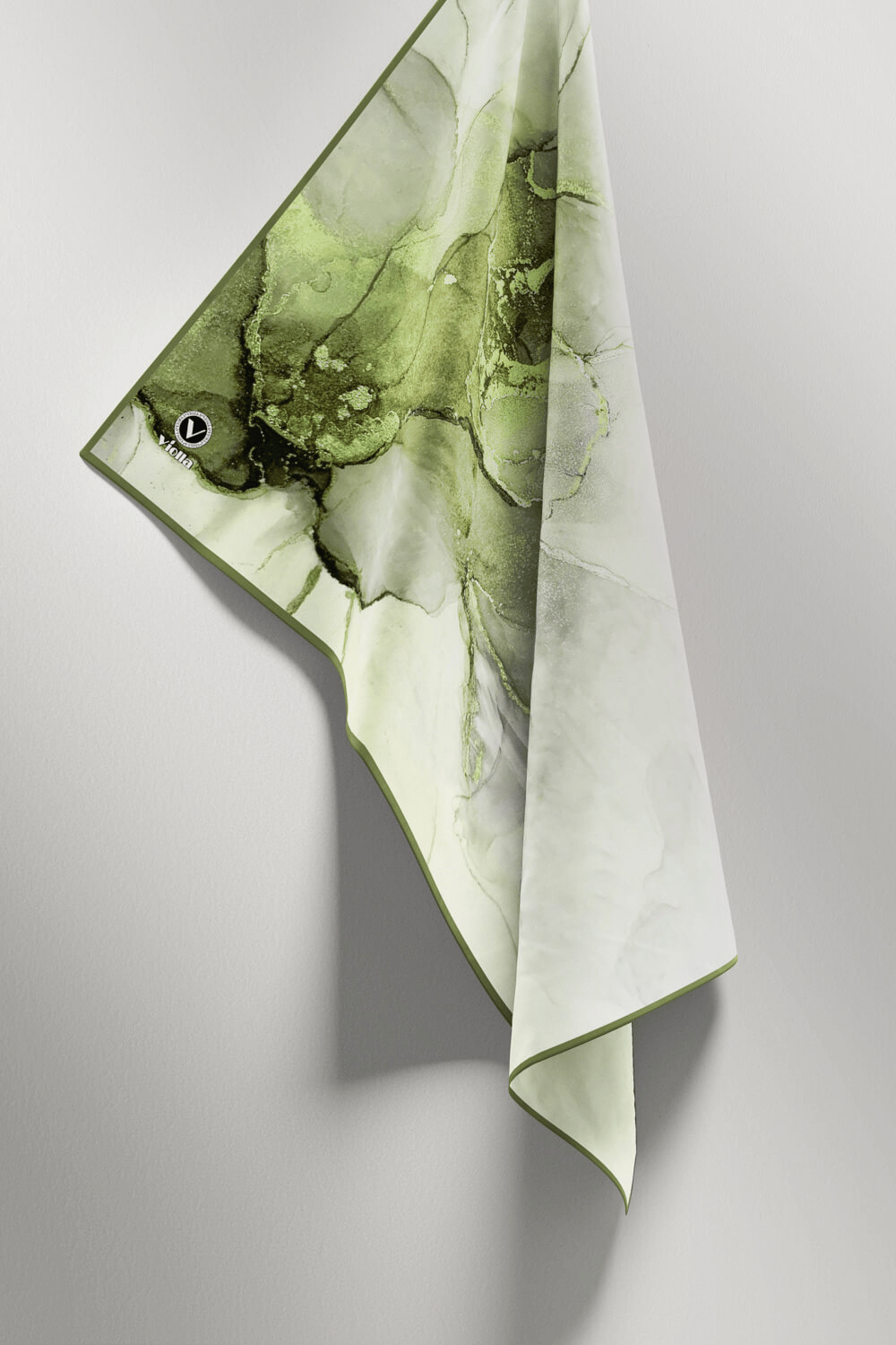 Twill Batik Desenli Haki Renkli 90x90 Eşarp (İpek İçermez) Kenar Dikiş Şekli El Dikişli