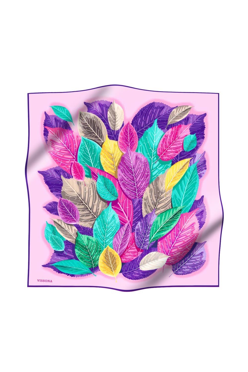 %100 İpek Kadın Desenli Bandana 80x80